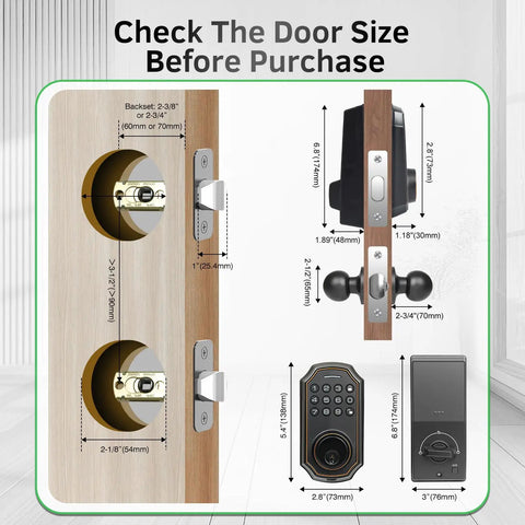 No Sweat Smart Keyless Entry Door Lock With Dual Knobs And Front Door Handle Featuring Electronic Digital Keypad Deadbolt Auto Lock 50 User Codes Voice Prompts Tight Security For Home Or Apartment Clean Satin Nickel