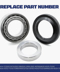 Beefed Up Rear Axle Bearing Kit With Inner Spacer And Differential Seal Kit For Model 20 Dana 44 And Nissan M226 Jeep Wrangler JK 2007 Through 2018 Non Rubicon Replacement 1 Set components displayed