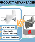 Image comparing Twenty Piece Set Of White Shelf Support Pins And Replacement Brackets With Self Tapping Screws for rigidity and flexibility.