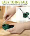 Person installing green hold from 25 Pack Rock Climbing Holds Kit With Multi Color Grips And Mounting Hardware includes 10.7 Feet Rope Nuts Bolts Washers And Wrench For Indoor And Outdoor Wall Climbing