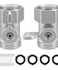 2 Pack 304 Stainless Steel Garden Hose Shut Off Valve 3/4 Inch GHT Ball Valve Beefy Heavy Duty Water Shut Off Connector For Outdoor Hoses Rust Proof Corrosion Resistant Built To Last, two valves with washers