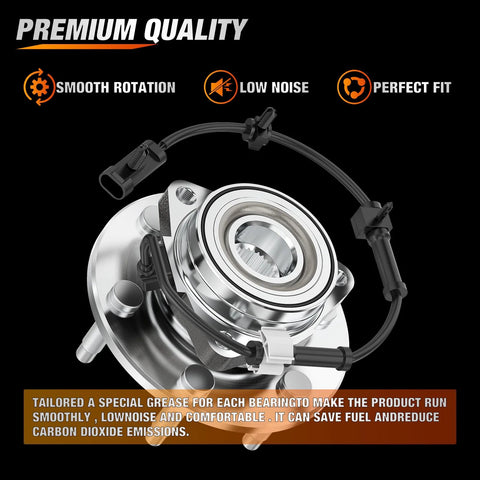 Front Wheel Bearing Hub Assembly 6 Lug Drop In Replacement For Silverado Tahoe Suburban Yukon XL 1999 To 2006