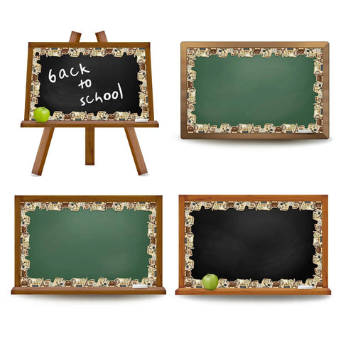 Vintage Travel Bulletin Board Border Roll With World Map Adventure Motifs, 65.6 Ft Long And 3 In Wide Die-Cut Border Trim on Chalkboards