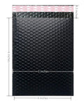 Black Bubble Mailers 4x6 Inch Self Seal Padded Envelopes Made With Thick Poly Bubble, 50 Pack shown with measurement details.