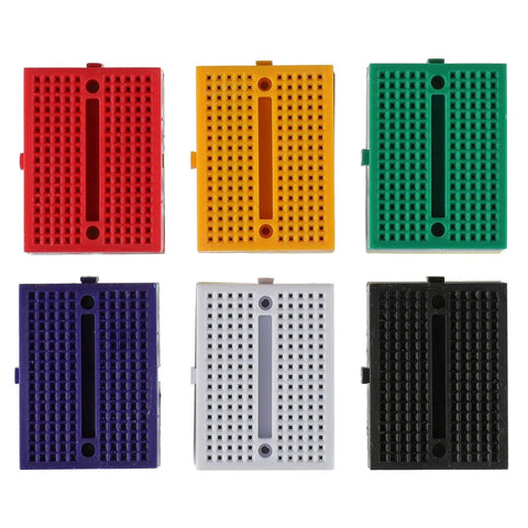Six Color 170-Point Mini Breadboard Set With Six Boards Plus 400-Point And 830-Point Solderless Breadboards For Dope Arduino Prototyping