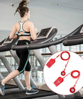 Two Pack Treadmill Magnetic Safety Keys Replacement with red emergency stop keys on treadmill, universal round design, ABS construction.