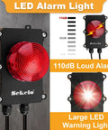 Heavy Duty Sump Pump Alarm High Water Alarm With 10 Foot Float Switch 110 dB Loud Alarm For Basement Flood Prevention Waterproof Sensor Audible Flood Warning Real Time Monitoring Easy Install Home Safety, black LED alarm light