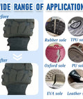 Shoe Sole Repair Glue For Heel Wear And Cracking, Heavy Duty Adhesive For Rubber TPU Oxford PU EVA Leather Soles, Degumming Repair, Quick Bond application on various sole types