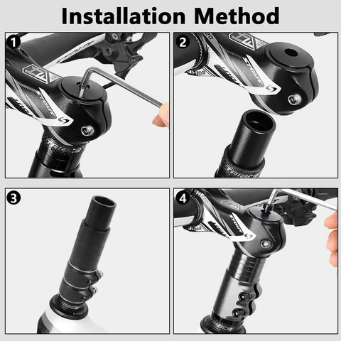 Beefy Adjustable Bicycle Handlebar Riser Extender That Lifts Bar Height Up To 5.3 Inches step-by-step installation guide.
