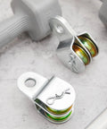 Six Piece Double Sheave Fixed Pulley Block Cable Roller Set With 660 Lbs Capacity Galvanized Steel Heavy Duty Pulley Wheels For Home Gyms Boats Mining Garages Pulldown Clotheslines, double pulley close-up