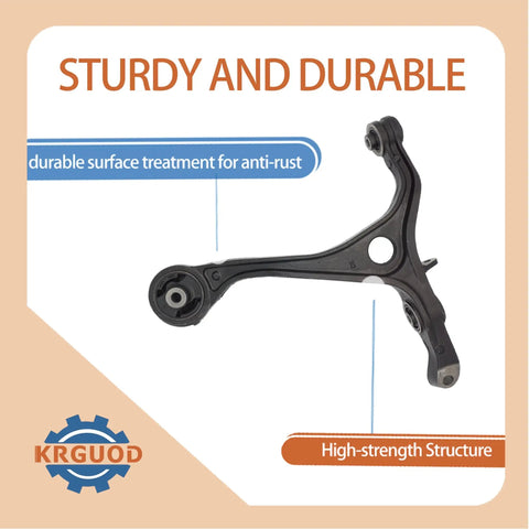 Front Lower Control Arm With Ball Joints Kit For Honda Accord 2003 2004 2005 2006 2007 And Acura TSX 2004 2005 2006 2007 2008 OE Replacement Four Piece Set Includes K640289 K640290 K80228 black steel control arm with bushings