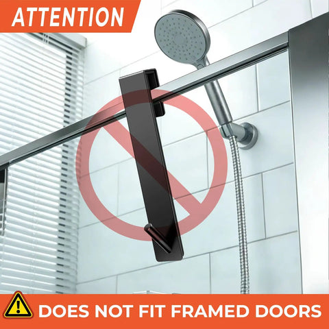 Over The Door Shower Hooks 7.5 Inch For Frameless Glass Doors Heavy Duty Stainless Steel Towel Hooks With Warning