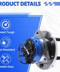 Front view of Front Wheel Bearing Hub Assembly With 5 Lug ABS Fits Chevy Cobalt 2008 2010 Malibu 2004 2012 Pontiac G6 2005 2010 Saturn Aura 2007 2009 HHR 2008 2010 Replacement Hub Assembly highlighting tested tough, rust-resistant features.