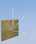 Adjustable Steel Mounting Pole With J Mount For Attic Roof Or Wall Weatherproof Mast Pole Kit displayed against wooden wall