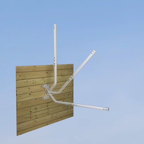 Adjustable Steel Mounting Pole With J Mount For Attic Roof Or Wall Weatherproof Mast Pole Kit displayed against wooden wall