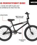 Freestyle BMX Bike 20 Inch Trick Bicycle For Park And Street Rides With A Rugged Hi-Ten Steel Frame 360 Degree Rotor Four Pegs And Single Speed Teen Bike Built For Boys And Girls From Beginners To Pro Riders