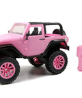 Jeep Wrangler 1:16 RC Car For Kids With 2.4GHz Remote, Full Function Ride With Turbo Boost, Doll Seat Fits Up To Ten Inch, Pink Toy