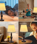 Set Of 2 20 Inch Bedside Lamps With Dual USB A And USB C Charging Ports, 3 Way Touch Control, Modern Black Finish, enhancing ambiance