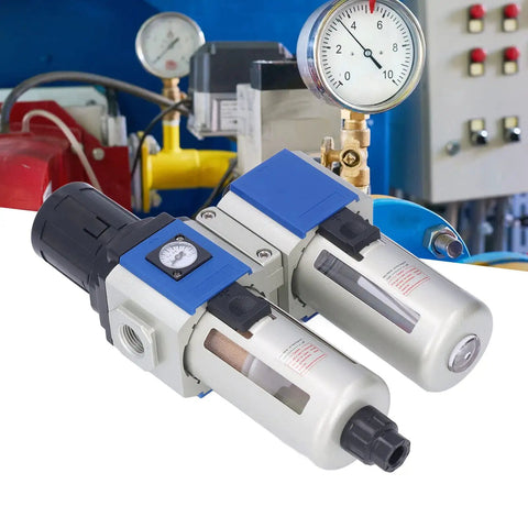 Heavy Duty 3 In 1 Pneumatic Air Filter Regulator Lubricator Combo With Water Oil Trap Separator and pressure gauge