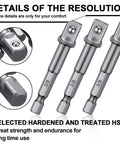 Close-up of 20 Piece 3/8 Inch Impact Socket Adapter Set With Square Bit Adapters For Drills And Extensions, three hex bits, silver
