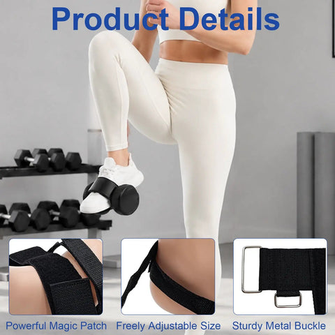 Person using Two Piece Dumbbell Foot Attachment For Leg Extensions And Curls Tibialis Straps For Shin Training And Lower Body Workouts.