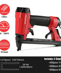 Pneumatic 20 Gauge Staple Gun For Upholstery And Carpentry, T50 Style Stapler With 1260 Staples, Rear Exhaust, 1/4 to 5/8 Inch