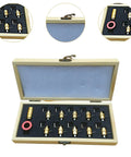 Ergonomic Mainspring Winder Kit For Wristwatch Repair, DIY Watchmaker Tools Set with brass winding tools in wooden box