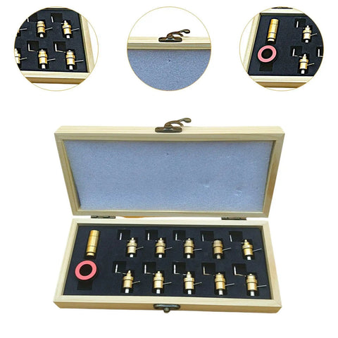Ergonomic Mainspring Winder Kit For Wristwatch Repair, DIY Watchmaker Tools Set with brass winding tools in wooden box