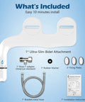 Non Electric Bidet Attachment For Toilet With Dual Nozzles, Posterior And Feminine Wash, Adjustable Water Pressure, Brass Inlet