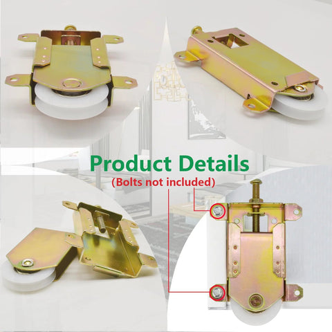 Replacement Sliding Closet Door Rollers Hardware 4 Pack For Wardrobe Doors, Compatible With Wood Or Metal Framed Closets, Part W8020C