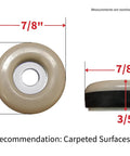 Heavy Duty 7/8 Inch Round Furniture Sliders Featuring Zero Friction Glide Tech For Slick Carpet And Wood Floor Moves While Shielding Surfaces From Scuffs Tan 8 Pack measuring 7/8 inch with a smooth top view.