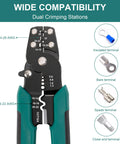 All In One Wire Crimping Tool For 10 22 AWG Insulated And Bare Wires And Heat Shrink 3rd Gen shown with terminals