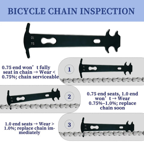 Bike Chain Repair Tools Set With Wear Indicator for chain inspection and maintenance guidance