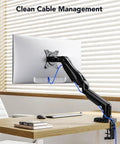 Ergonomic Single Monitor Arm For 13 To 32 Inch Screens Up To 19.8 Lbs With Clamp Or Grommet Base VESA 75x75 And 100x100 Compatible