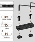 Single Picatinny Aluminum Accessory Rail Set With 3 5 7 9 11 13 Slots, 13 T Nuts And Screws, And 6 Wrench installation guide