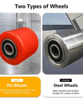 Two types of wheels for Heavy Duty Machinery Moving Skate Dolly With 360 Degree Swivel And Non Slip Pads, 13200 Lb Capacity.