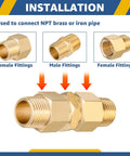 1 Inch NPT Male Hex Nipple Adapter Equal 1 Inch Hex Connector For Copper Brass Or Iron Pipe Fittings installation guide