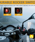 Durable rocker switch for light bar wiring harness kit with handlebar switch for 12V LED bars and fog lights in wet conditions