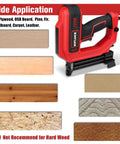 Smooth Shooting 2 In 1 Corded Electric Brad Nailer And Staple Gun With 18 Gauge Fasteners And Narrow Crowns for various materials.