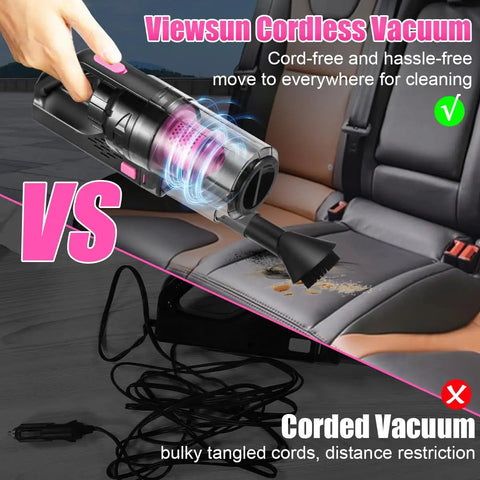 Cordless Car Vacuum Cleaner 8000Pa Powerful Suction vs corded vacuum on car seat