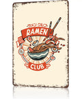 Ramen Club Metal Tin Sign 8x12 Inch Vintage Wall Decor For Home Office Garage Kitchen Room Funny Retro Rustic Aluminum Sign