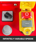 Control panel close-up showing infinitely variable speeds for Heavy Duty 7X12 Inch Mini Metal Lathe With 550W Variable Speed Motor.