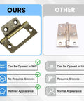 Rock Solid 4 Pack Non Mortise Door Hinges Bronze Finish Heavy Duty Bifold Cabinet Hardware comparison with 180 degree hinge