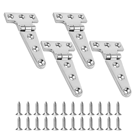 Heavy Duty Stainless Steel T Hinge Marine Grade 316 Hinges For Boat Hatches Toolbox Doors And Gates 4 By 2 Inch 2 Pack with screws