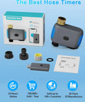 WiFi Sprinkler Timer With Bluetooth Hose Timer, Programmable Outdoor Irrigation System, product components displayed