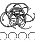 Ten Pack Internal Retaining Ring Circlips 50mm Inner Diameter 65Mn Spring Steel Black C Clips for grooved shafts and studs
