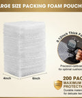 Stack of 200 Pcs Clear Bubble Pouches 4x6 Inch Bubble Wrap Bags For Moving And Shipping with 0.12 inch thick foam