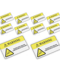 PVC Safety Warning Sign Stickers 10 Pack Self Adhesive For Machinery And Equipment In Factory Or Warehouse Easy To Apply Durable Vinyl