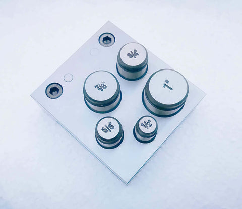 Disc Cutter Set Of Five Circle Punches For Jewelry Making From One Half Inch To One Inch That Cut Up To Eighteen Gauge Soft Metals