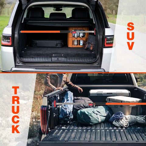 Third Hand Adjustable Support System Cargo Bar for Truck Bed and Drywall Extends 35 to 63 Inches in SUV and truck uses